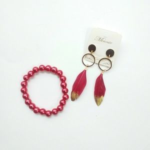 Feather Red Earrings SALE‼️‼️